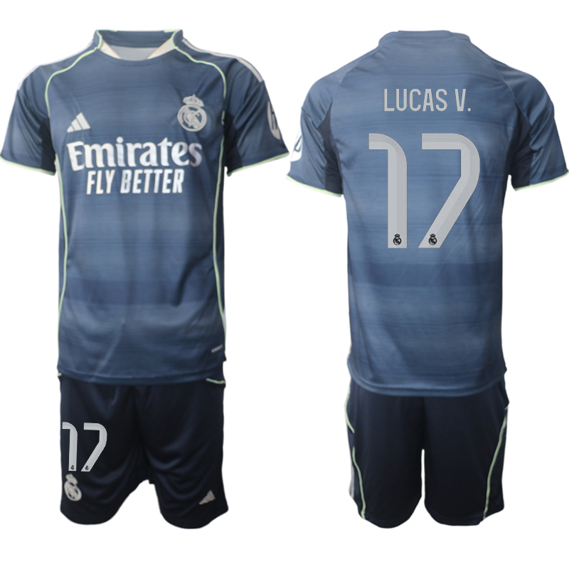 Men 2025-2026 Club Real Madrid away Blue #17 Soccer Jersey